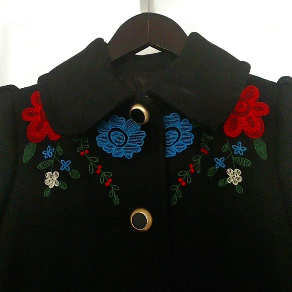 Zara coat with embroidered yoke